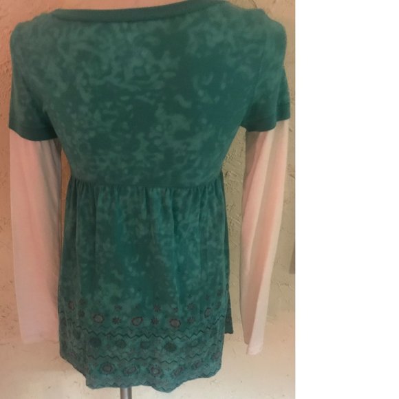 So Green White Knit Tunic Top Size M - Picture 3 of 6